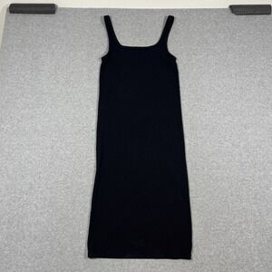 Aritzia Wilfred Free Women Sz S Black Murdock Stretchy Ribbed Tank Midi Dress